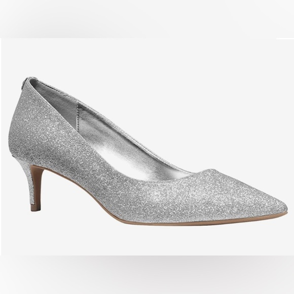 Michael Michael Kors Kitten Pump heel Silver Glitter - Picture 1 of 9